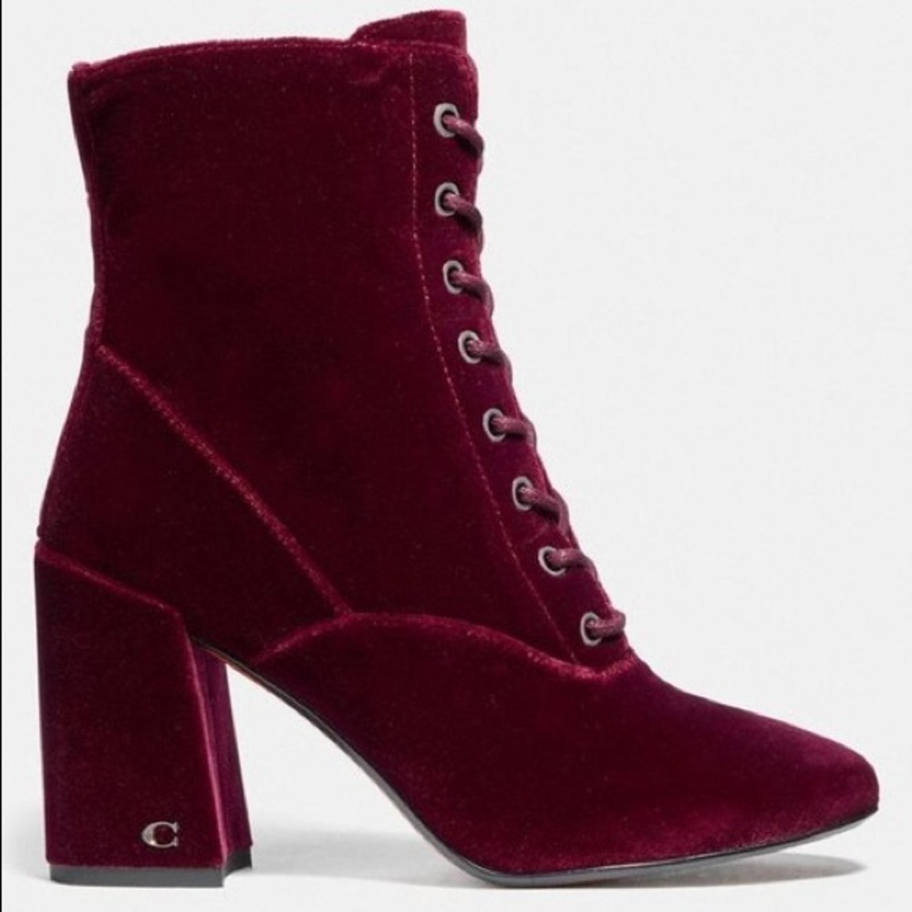 Coach Wine Edie Boots/Booties Size 9.5